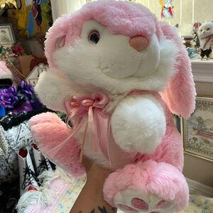 Vintage Main joy limited Pink Plush Stuffed 13” bunny rabbit